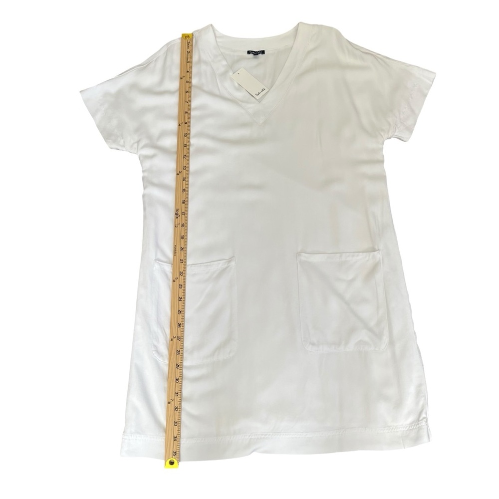 Splendid White V Neck Shift Dress Pockets Beach Cover Up Summer XS NWT - Picture 12 of 12